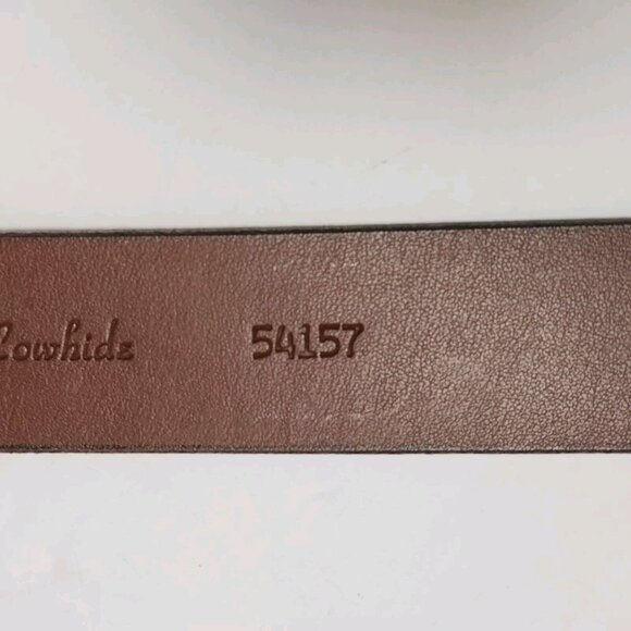 New Torino Elite 34 Brown Leather Belt European Tanned Cowhide USA Nickel Buckle - Picture 9 of 13